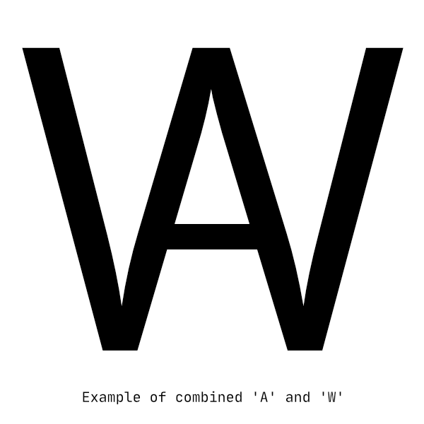A und W in einem Buchstaben